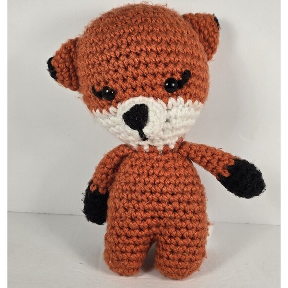 Handmade Crochet FOX Plush Stuffed Animal Toy - Picture 1 of 3